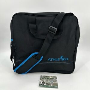 ATHLETICO Ski Boot Bag Black Unpadded Zippered Shoulder Strap 2 Handles
